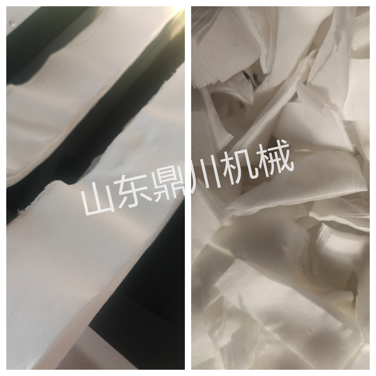 無紡布條切塊效果